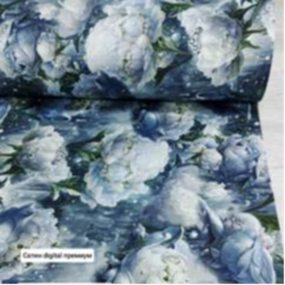 Сатин digital премиум "Розы в росе"